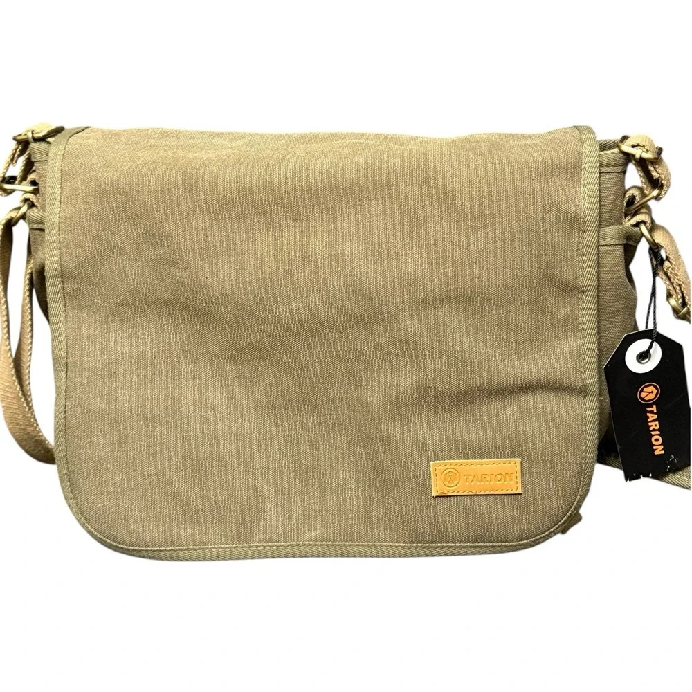 Tarion‎ RS01 Camera Messenger Bag DSLR Shoulder Padded Green Canvas NWT